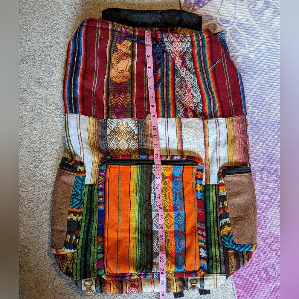 Ecuador Extra Large Lightweight Woven Hippie Knapsack - Picture 5 of 7